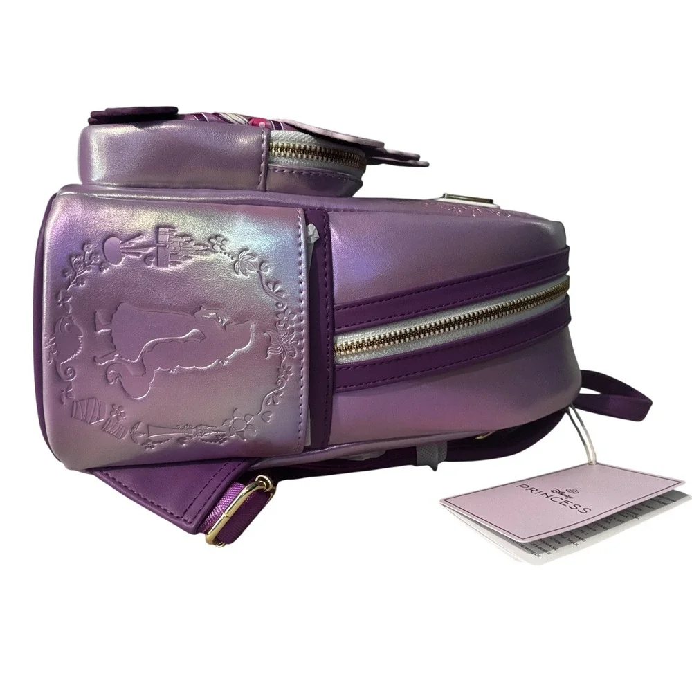 Disney Loungefly Tangled Rapunzel Birthday Cake Mini Backpack Iridescent Purple